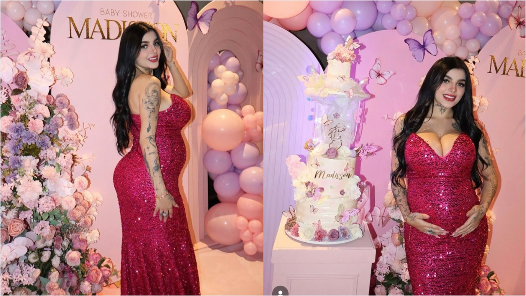 Karely Ruiz realizó su baby shower en un salón de eventos sociales en Monterrey. Foto. Instagram @karelyruiz.