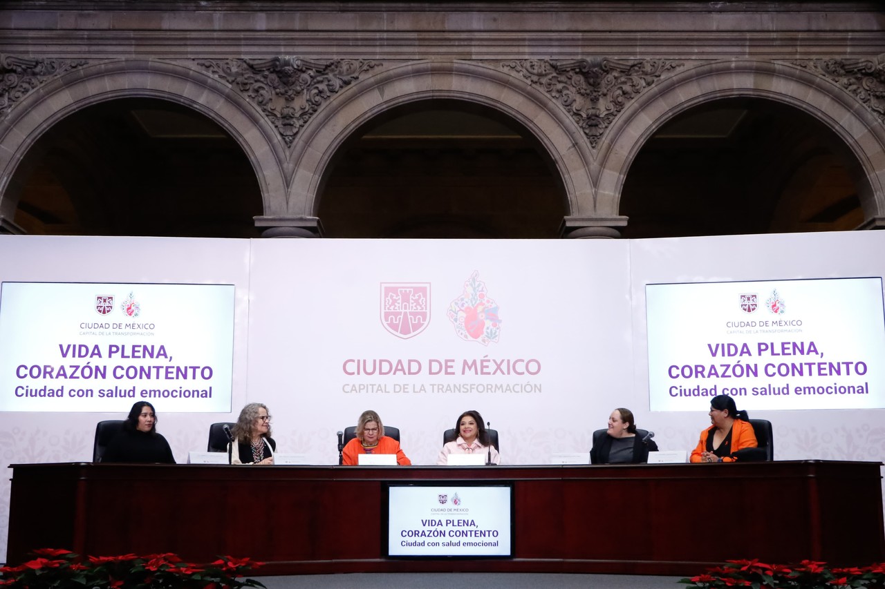 Clara Brugada en la presentación del programa.     Foto: Jefatura de Gobierno