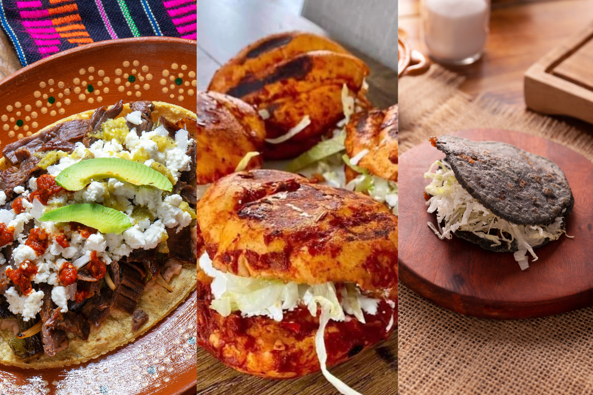 Diferentes platillos de garnachas: huarache, pambazos y gordita. Foto: Canva/@tonysotelo61