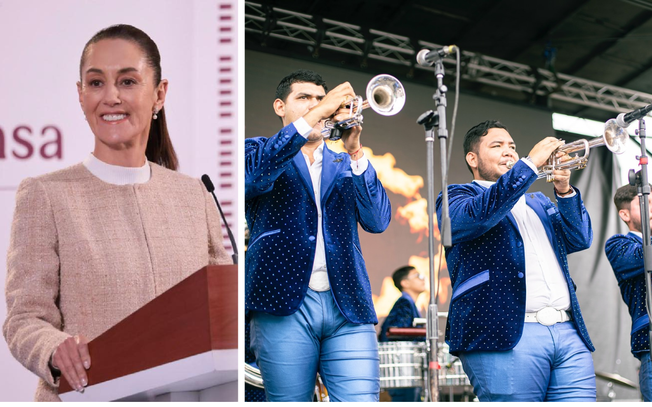 Presidenta Claudia Sheinbaum propone concurso de bandas tras plática con gobernador de Durango. Foto: Facebook @Claudia Sheinbaum Pardo @Banda La Única del Rancho.