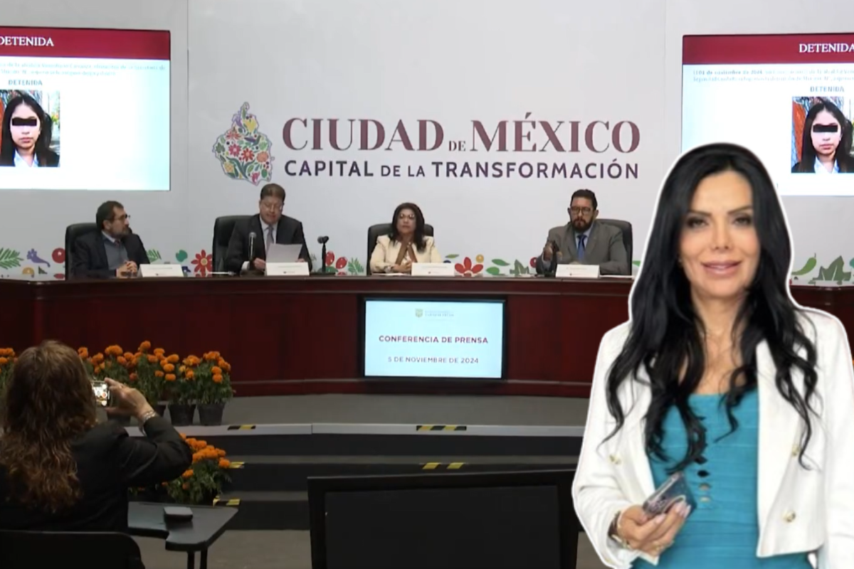 Conferencia de prensa de Clara Brugada respecto al caso de Diana Sánchez Barrios.     Foto: Captura de pantalla