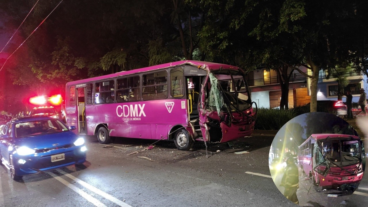 Accidente de transporte público en Miguel Ángel de Quevedo, deja varios heridos