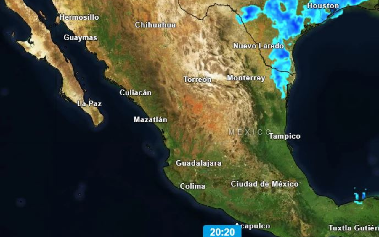 Se espera la llegada de frente frío para esta semana en Tamaulipas. Foto: satélite