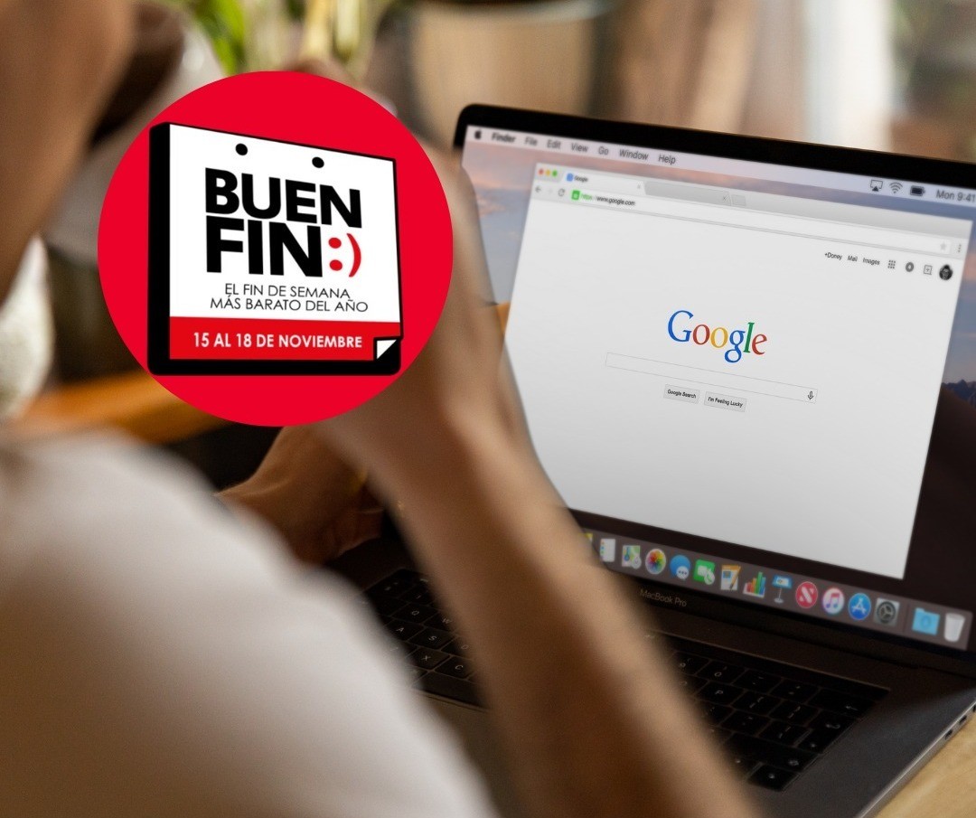 Una persona llevando a cabo la búsqueda sobre el Buen Fin en Google. Foto: Canva.