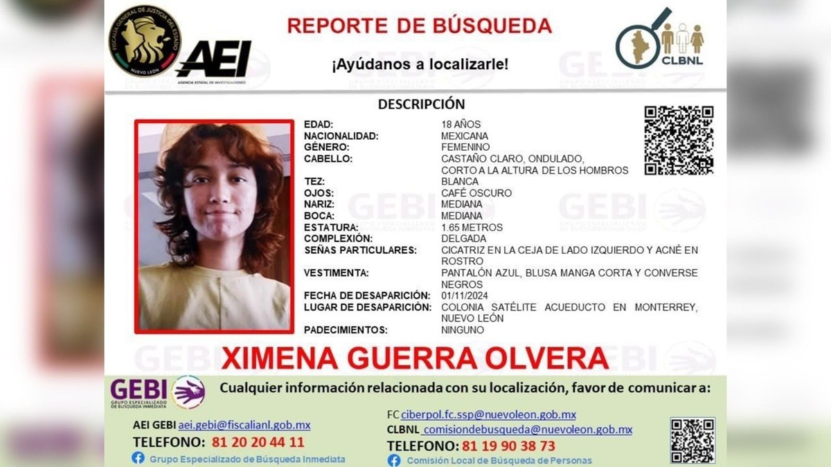 XIMENA GUERRA OLVERA. Foto: Agencia Estatal de Investigaciones.