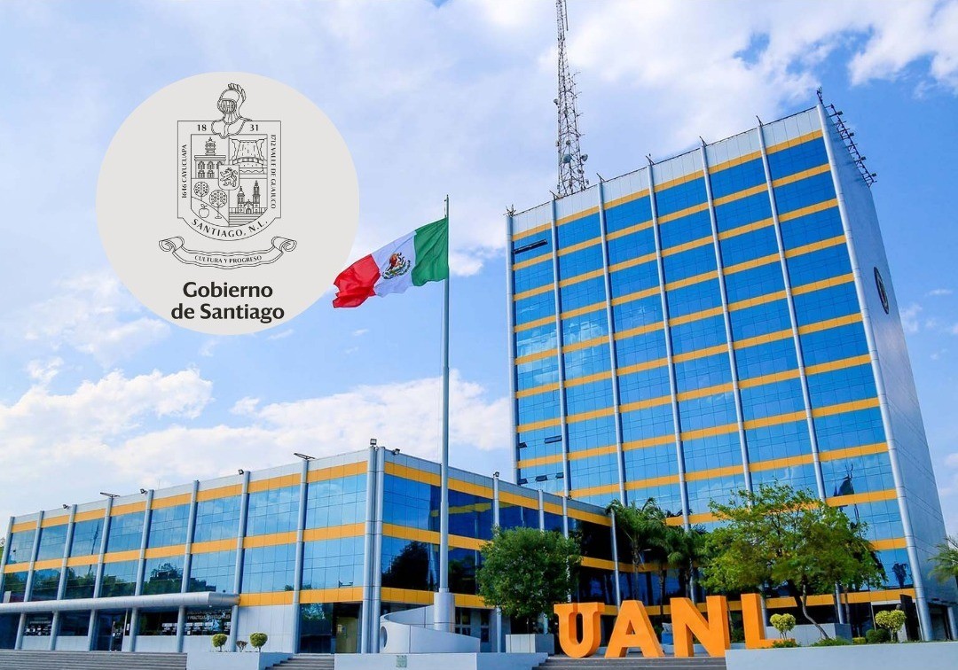 Explanada de rectoría de la UANL. Foto: UANL Gobierno de Santiago.