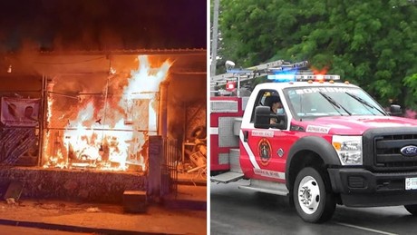 Voraz incendio en llantera de Umán deja cuantiosos daños materiales