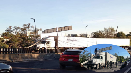 Falla en tráiler provoca aparatoso accidente en Cuajimalpa, no hay heridos