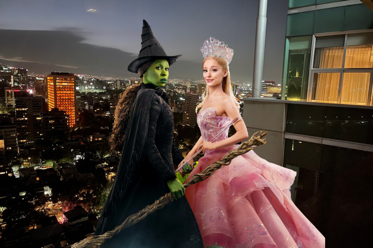 De fondo hotel W CDMX, personajes de wicked. Foto: Google Maps/@wickedmovie