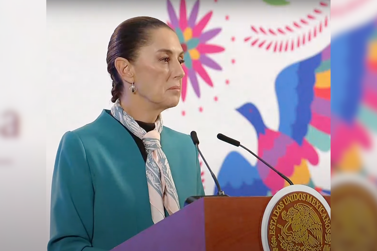 Claudia Sheinbaum, presidenta de México durante La Mañanera del Pueblo del miércoles 6 de noviembre. Foto: Carlos García