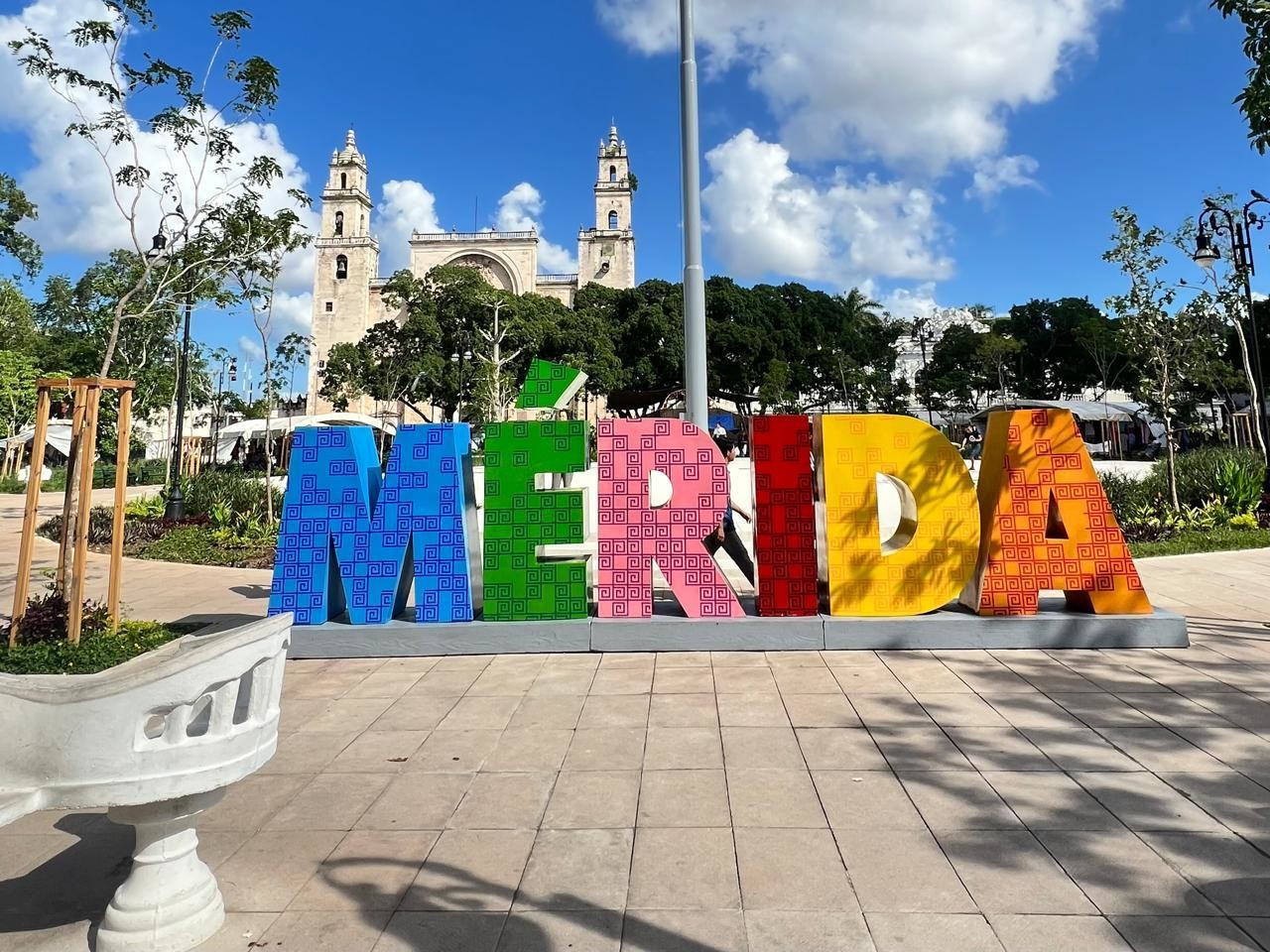 Letras Mérida en el centro de la ciudad, Plaza Grande. Foto: Adity Cupil