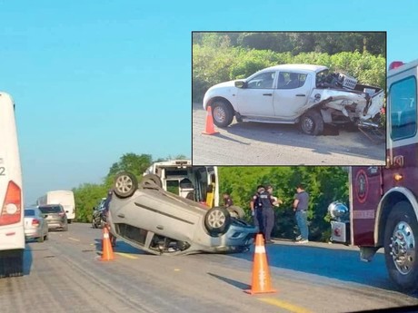 Los rayos del sol generan un accidente matutino en la carretera Mérida-Tetiz