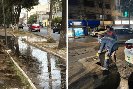 Fugas de agua en Miguel Hidalgo y Azcapotzalco moviliza a autoridades