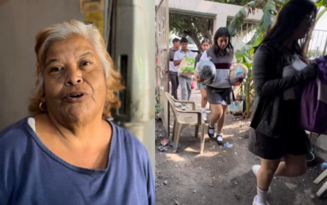 Recibe ayuda doña Olga: Estudiantes se unen para apoyar a abuelita  y sus dos nietos