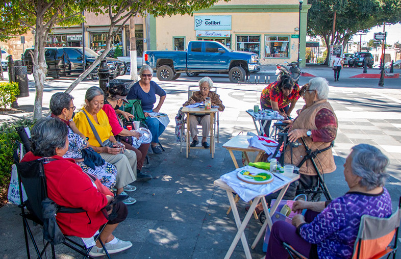 Grupo de abuelitas del Jardín Velasco, 20 años de amistad. Fotos: Alberto Cota.