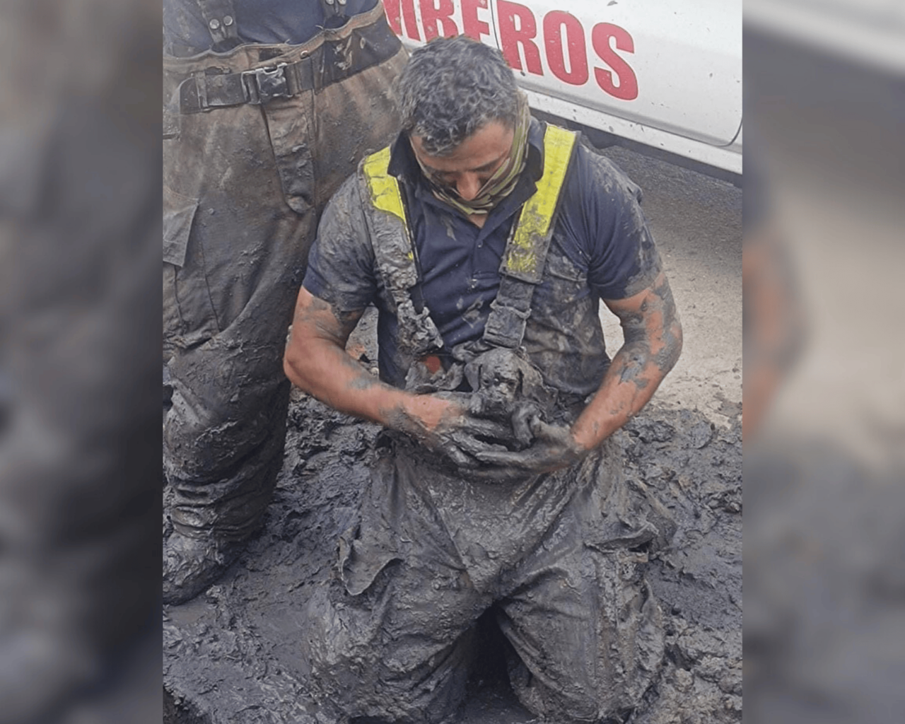 Un equipo del Heroico Cuerpo de Bomberos y Protección Civil en Matamoros, encabezado por Humberto Cabrera Tijerina, rescataron un cachorro que había quedado atrapado en una tubería de drenaje. Foto: Redes sociales