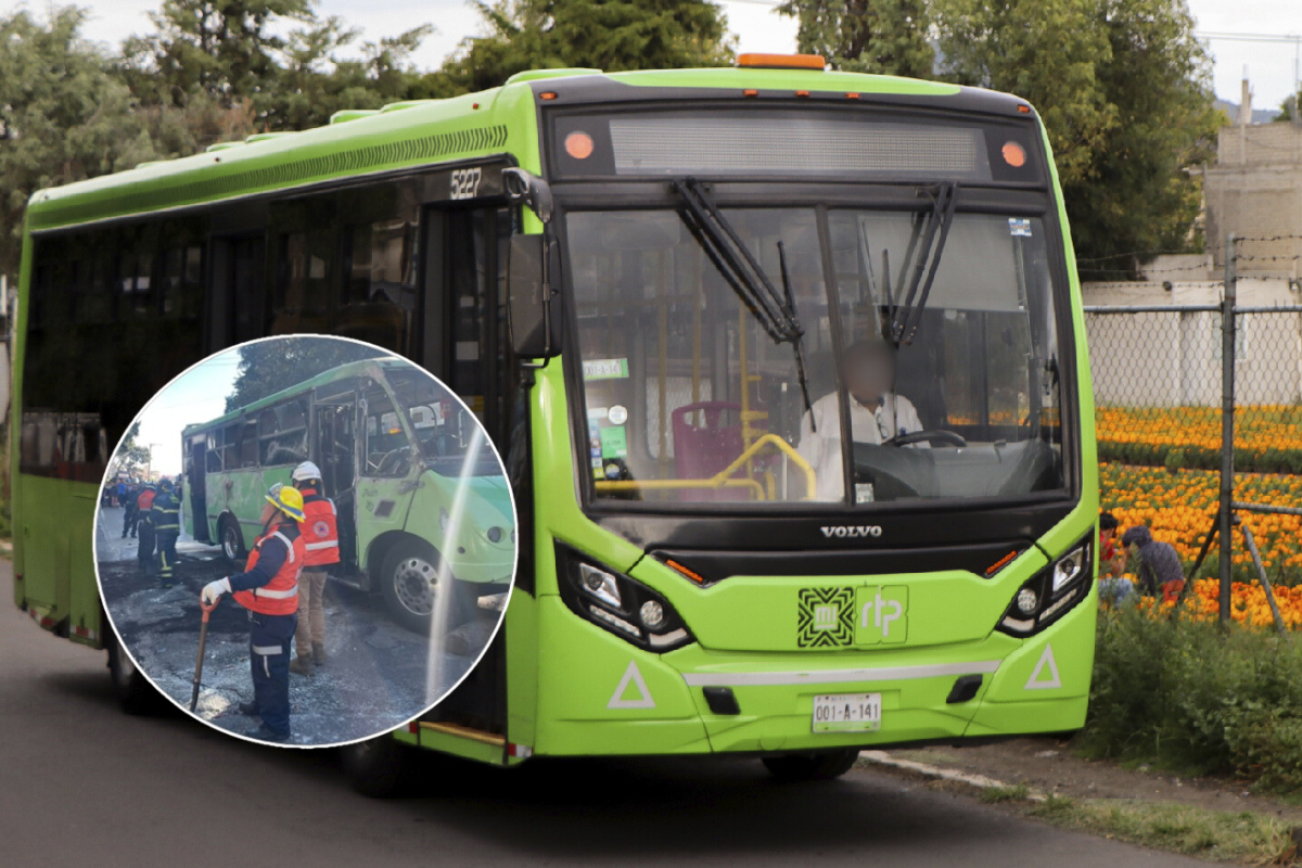 Accidente en la RUTA 70 frente a un RTP.    Foto: @RTP_CiudadDeMex y Ramón Ramírez