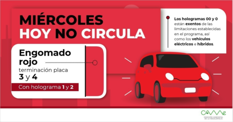 Que no te sorprendan las restricciones del 'Hoy no Circula' para este miércoles 4 de diciembre