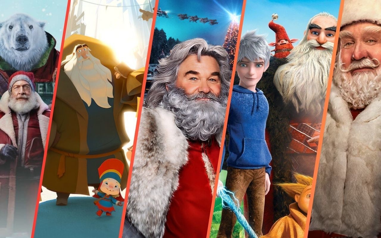 Te recomendamos cinco películas sobre Santa Claus que puedes ver en Nochebuena con tu familia. FOTO: CANVA/Netflix/Disney/Amazon MGM/DreamWorks Animations