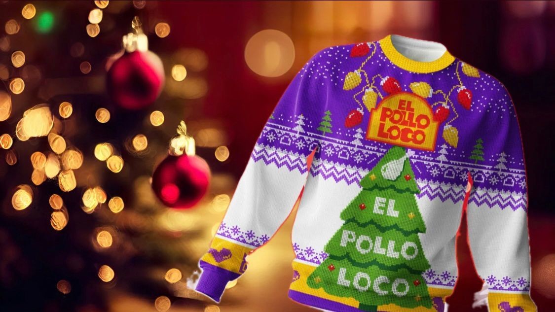 El sweater navideño de El Pollo Loco regresa en edición limitada. Foto: @elpolloloco en Instagram / Canva.