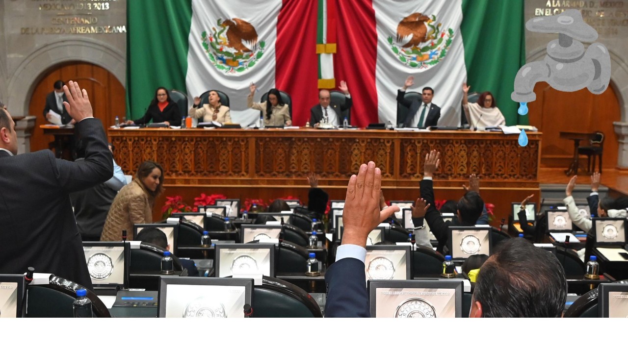 Las nuevas tarifas en el servicio de agua en  21 municipios de Edomex entrarán en vigor a partir del 1 de enero de 2025. Foto: Congreso de Edomex