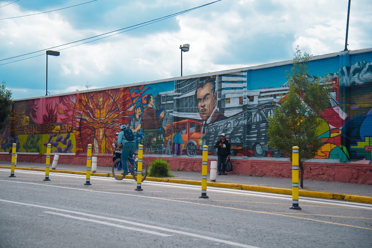 Trabajos para la construcción de la ciclovía Isidro Fabela. Imagen: SEMOV_Edomex