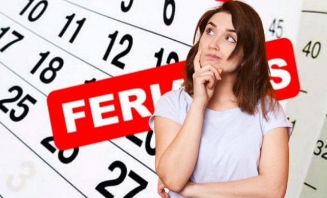 Foto: Calendaro con días feriados y chica pensando de Freepik editado en canva