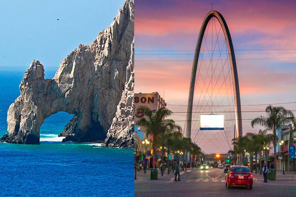 Cabo San Lucas y Tijuana. Fotos: Wikipedia.