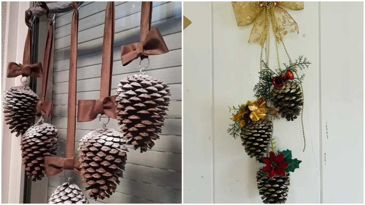 DIY Navideño: Adornos creativos con piñas de árbol. Foto: Pinterest