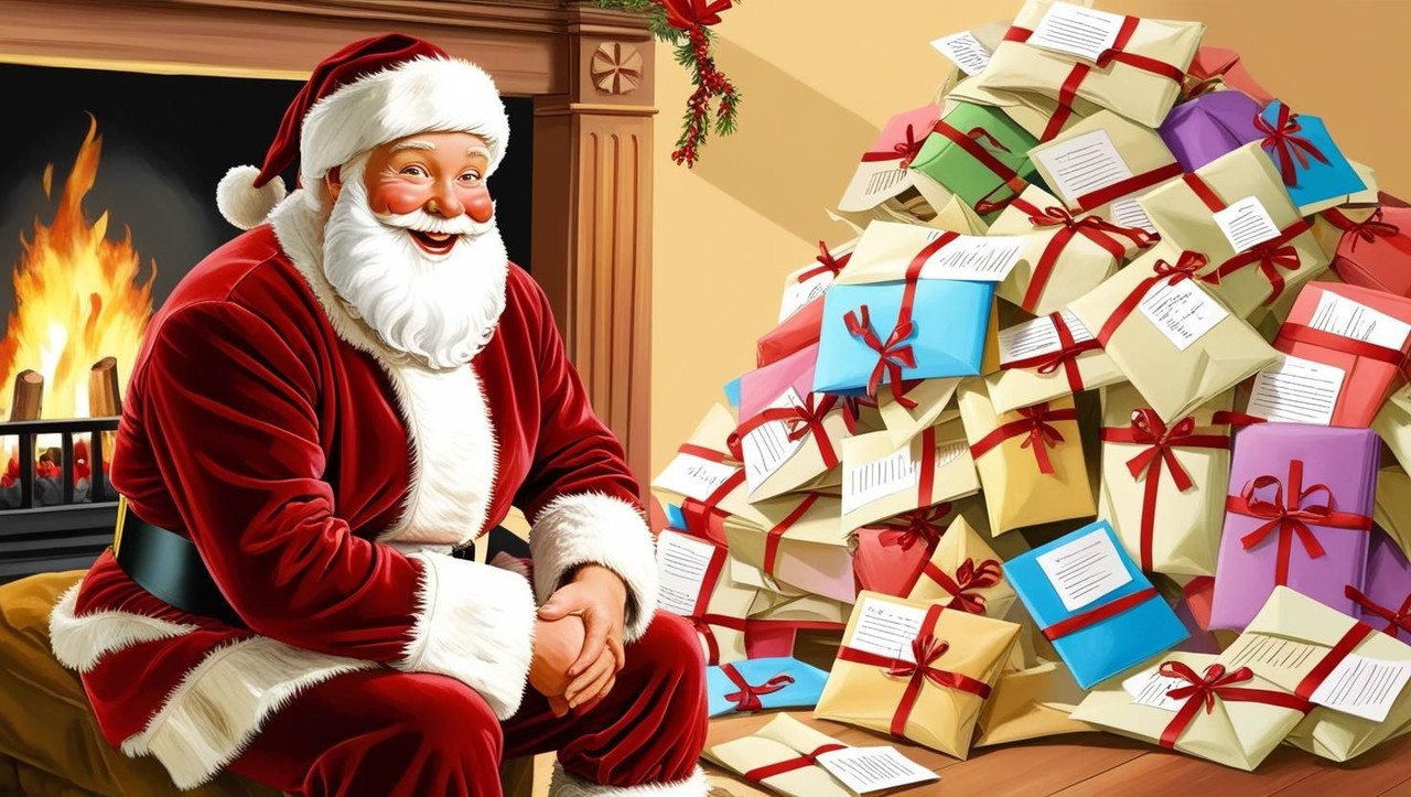 Imagen ilustrativa sobre Santa con los regalos de Navidad. Foto: Canva.