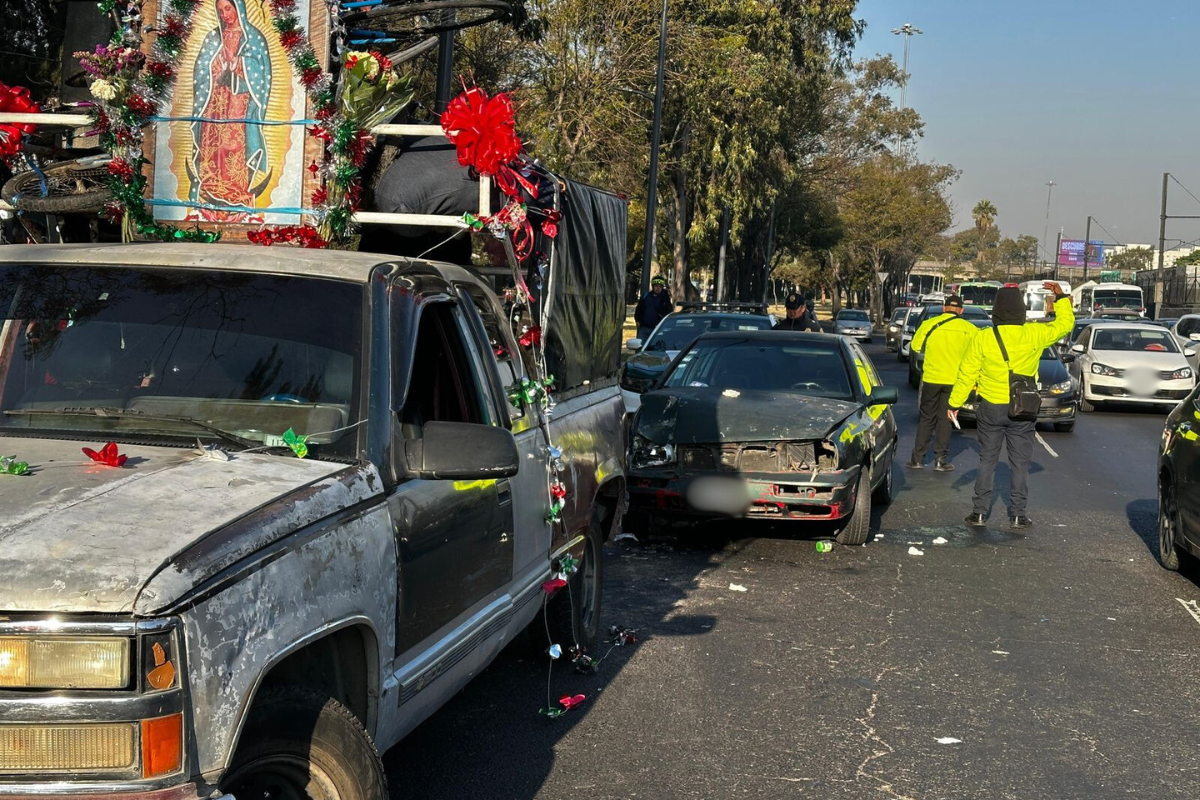 Caravana de peregrinos donde conductor atropelló a un ciclista.   Foto: Ramón Ramírez