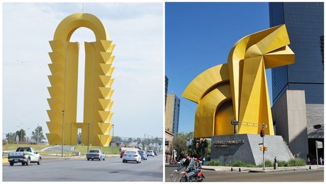 ¿Cuál es la relación entre la Puerta Amarilla de Torreón y la escultura del Caballito en CDMX?