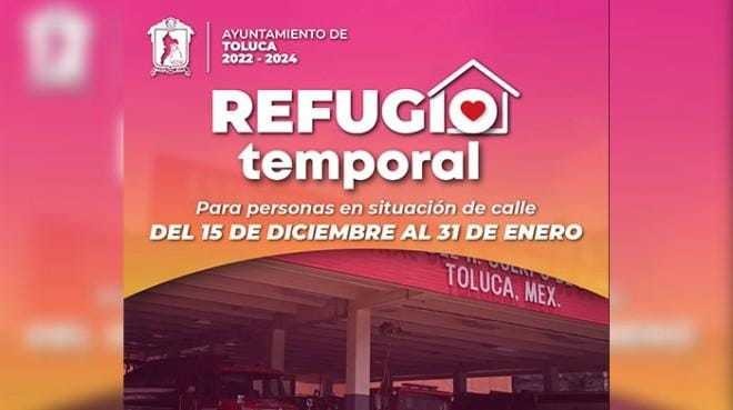 Refugio temporal en Toluca para personas en situación de calle durante invierno. Foto: Especial