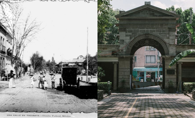 Paque Lira antes y actualmente Foto: Google Wikicity editada en canva