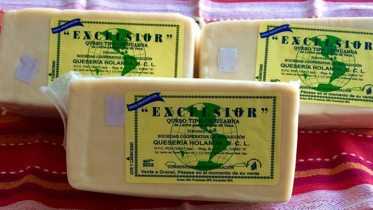 Queso elaborado en el municipio de Nuevo Ideal. Foto: Facebook Quesos Menonita “Excelsior”.