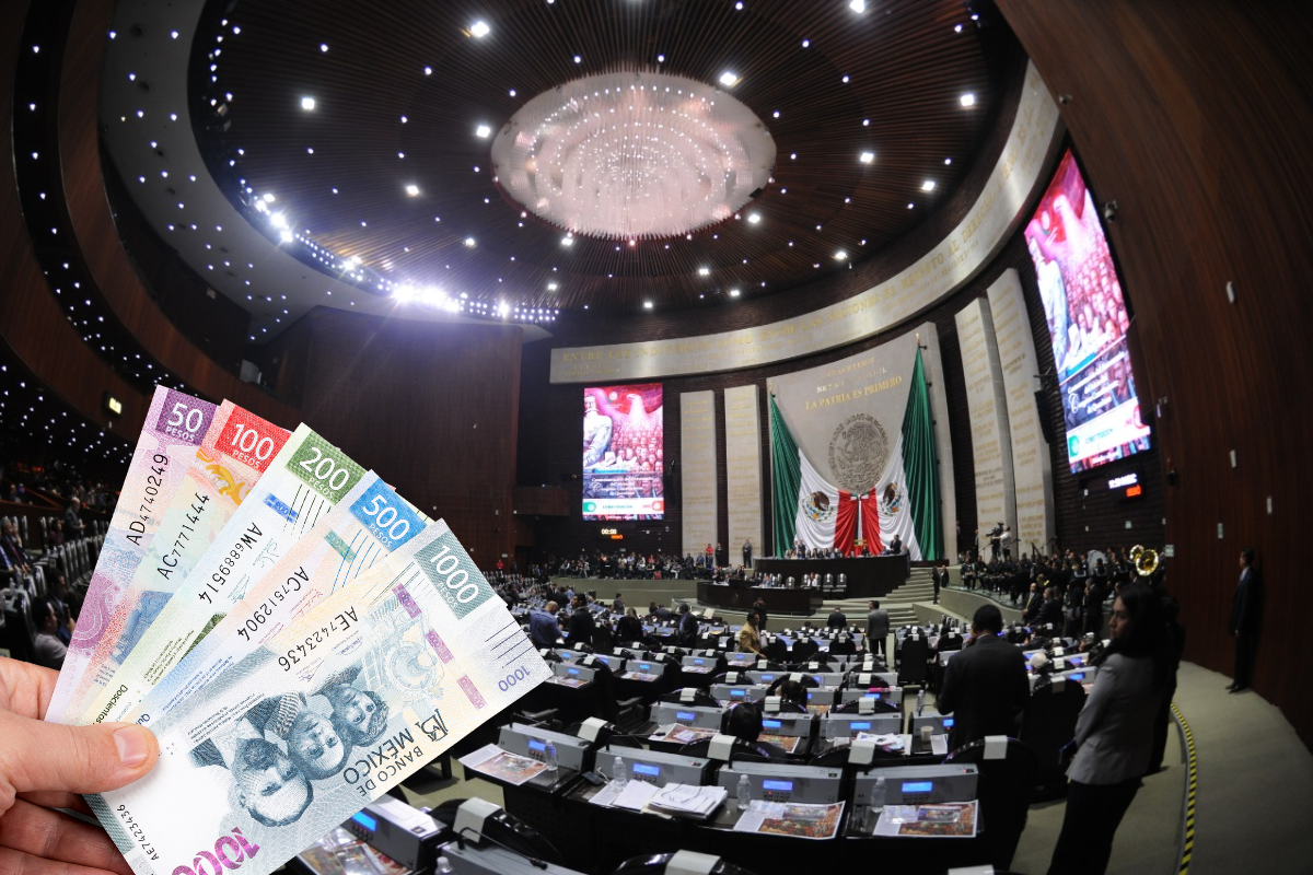 De fondo Cámara de Diputados, billetes. Foto: Cámara de Diputados/Canva