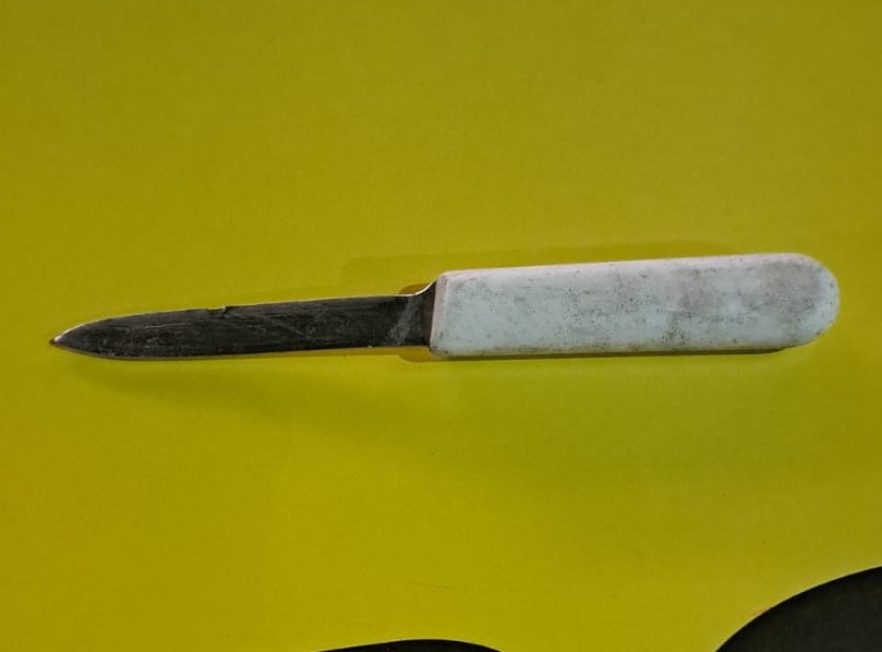 Un cuchillo cebollero utilizado en asalto a un Seven Eleven. Foto: Cortesía