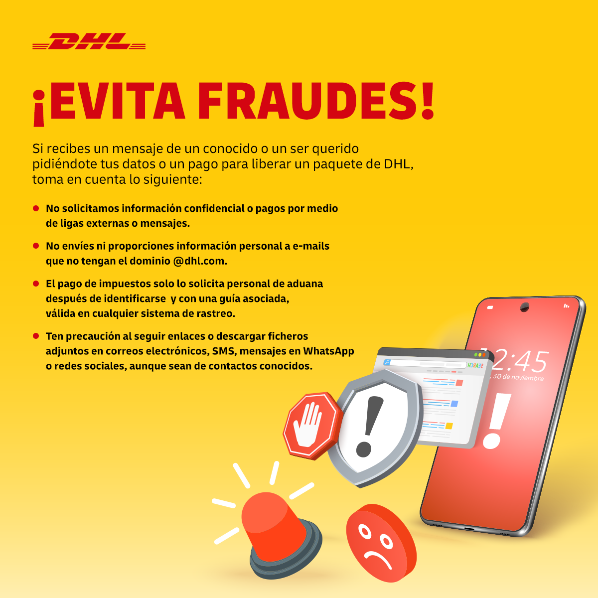 DHL alerta de fraude
