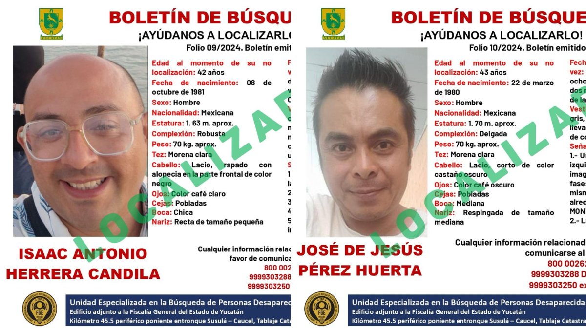 hombres localizados en Mérida 