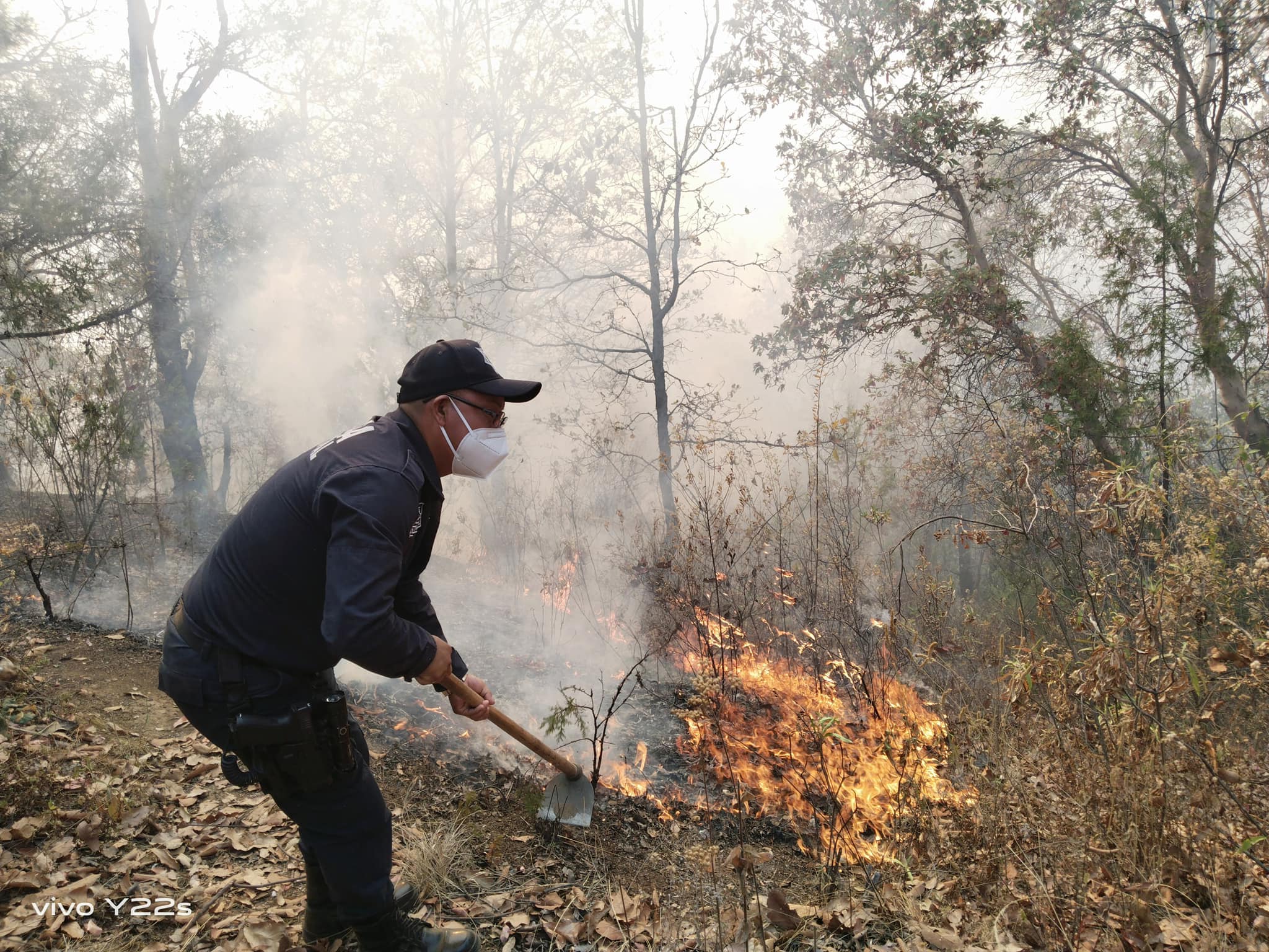 Apagan incendios forestales en cuatro municipios de Edoméx. Foto: Ayto de Ocuilan