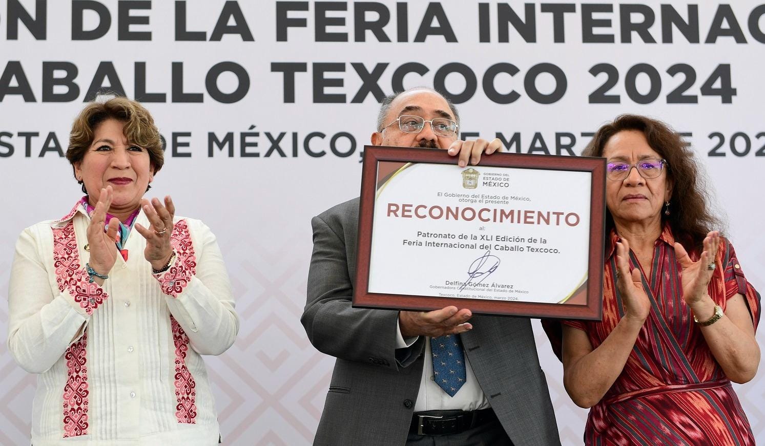 Delfina Gómez inaugura “Feria Internacional del Caballo Texcoco 2024”. Foto: GEM