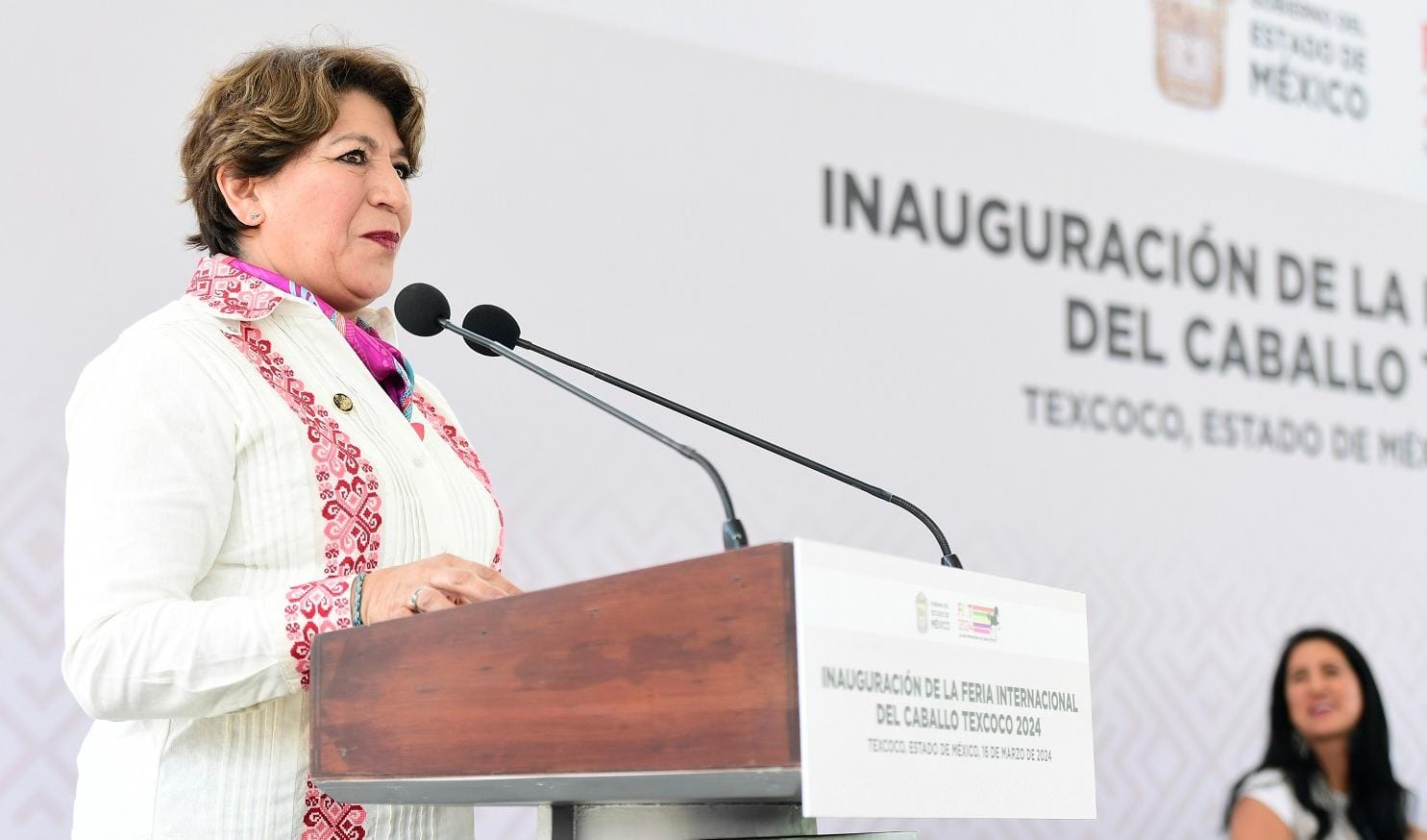 Delfina Gómez inaugura “Feria Internacional del Caballo Texcoco 2024”. Foto: GEM