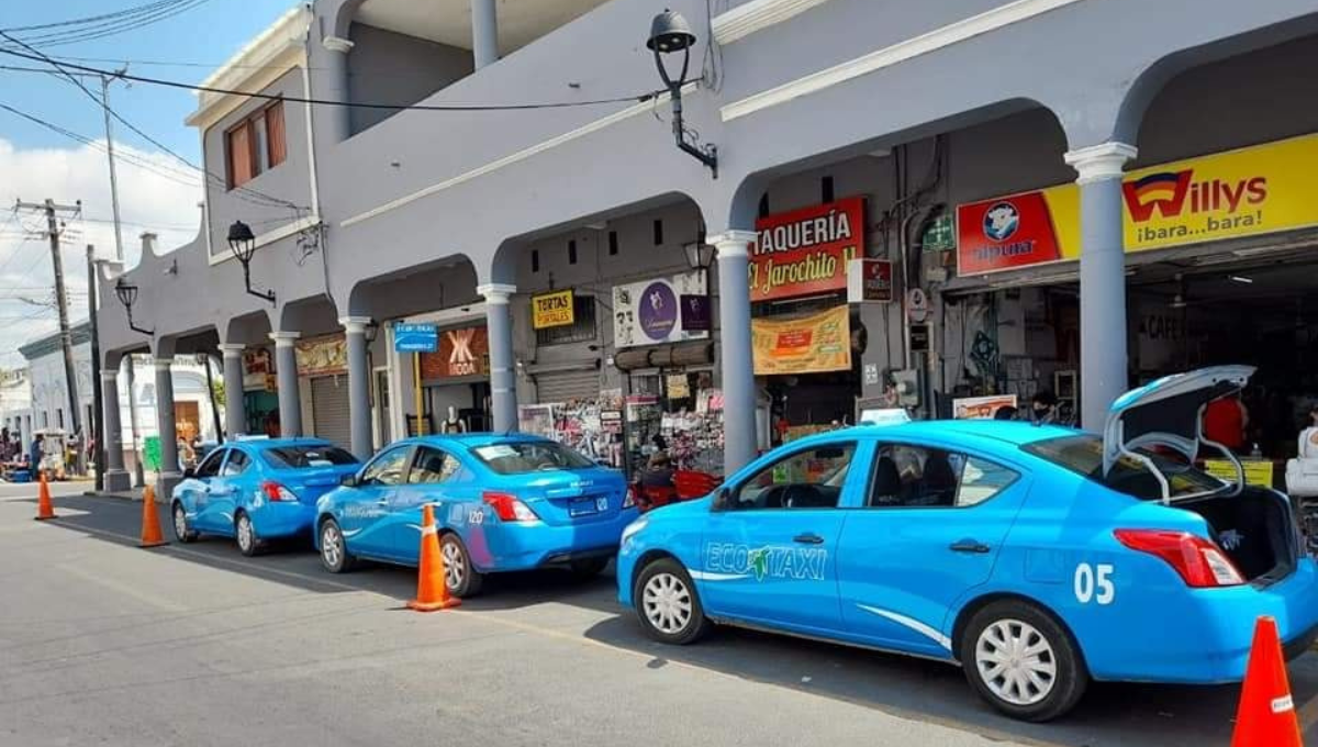 taxis azules en progreso 