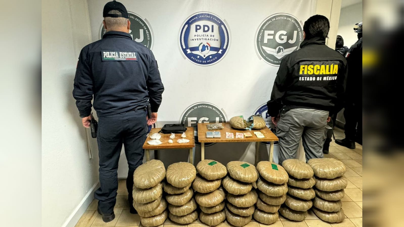 Aseguran 36 kilos de marihuana en Calimaya; detienen a dos- Foto: SSEM 