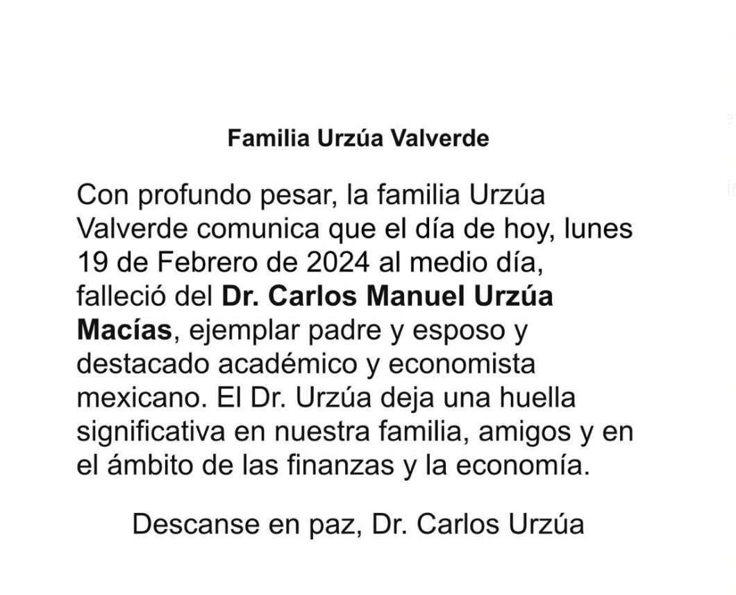 Muere Carlos Urzúa
