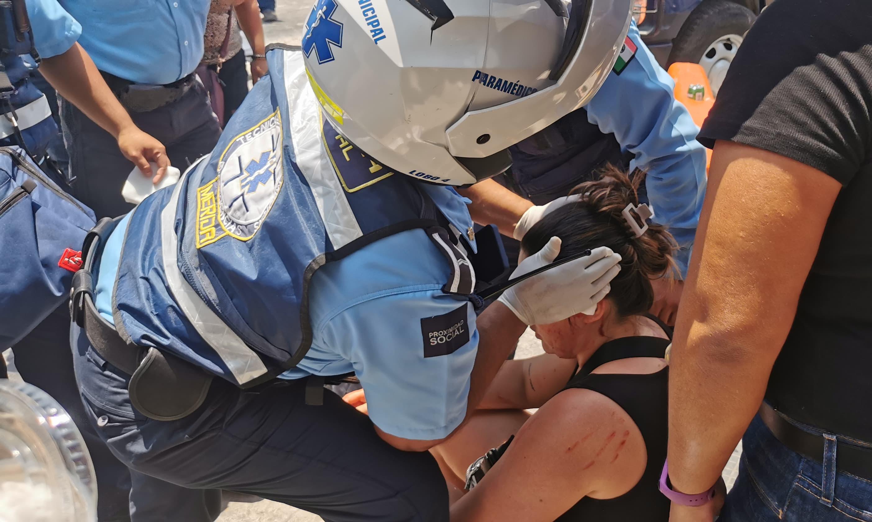 Mujer turista herida en Mérida