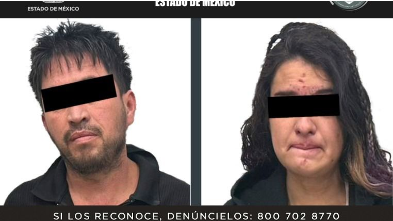 Juan Cristian “N” y Alexa Genivee “N” fueron aprehendidos por elementos de la FGJEM. Foto: X (@FiscalíaEdomex).