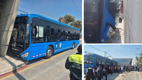 Choca trolebús elevado y deja a 42 heridos, 4 fueron llevados a un hospital