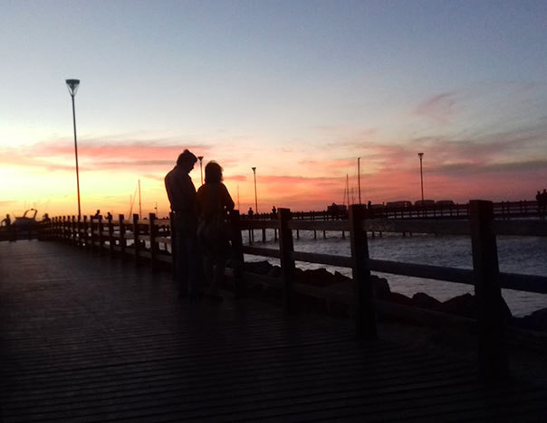 Atardecer en el malecón de La Paz. Fotografias: Modesto Peralta Delgado.