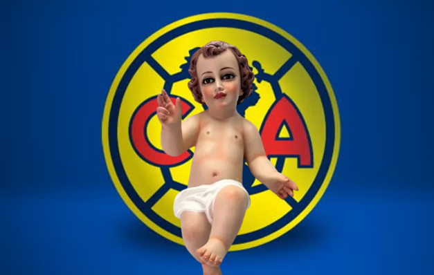 Logo del América y Niño de Dios Foto: Club América y ML edición en canva